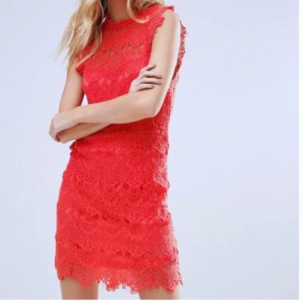 NWT Free People Red Lace Dress - Picture 12 of 13